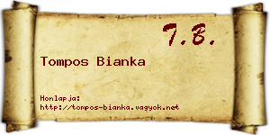 Tompos Bianka névjegykártya