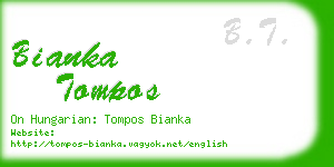 bianka tompos business card